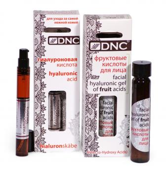 DNC Набор для ухода за кожей лица: Фруктовые кислоты для лица, Гиалуроновая кислота (26 мл, 10 мл)